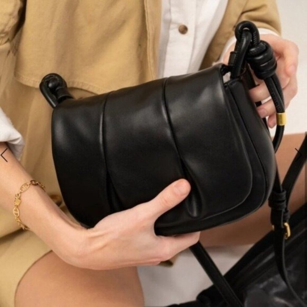 RACHEL ZOE Jacquelyn Bag Crossbody Black Gold Purse Adjustable Strap